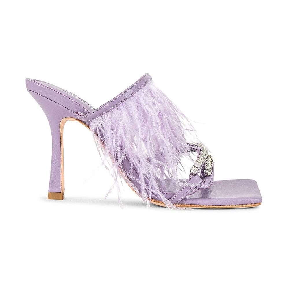 Song Of Style Embellished Lilac Feather Sandals Size 5.5